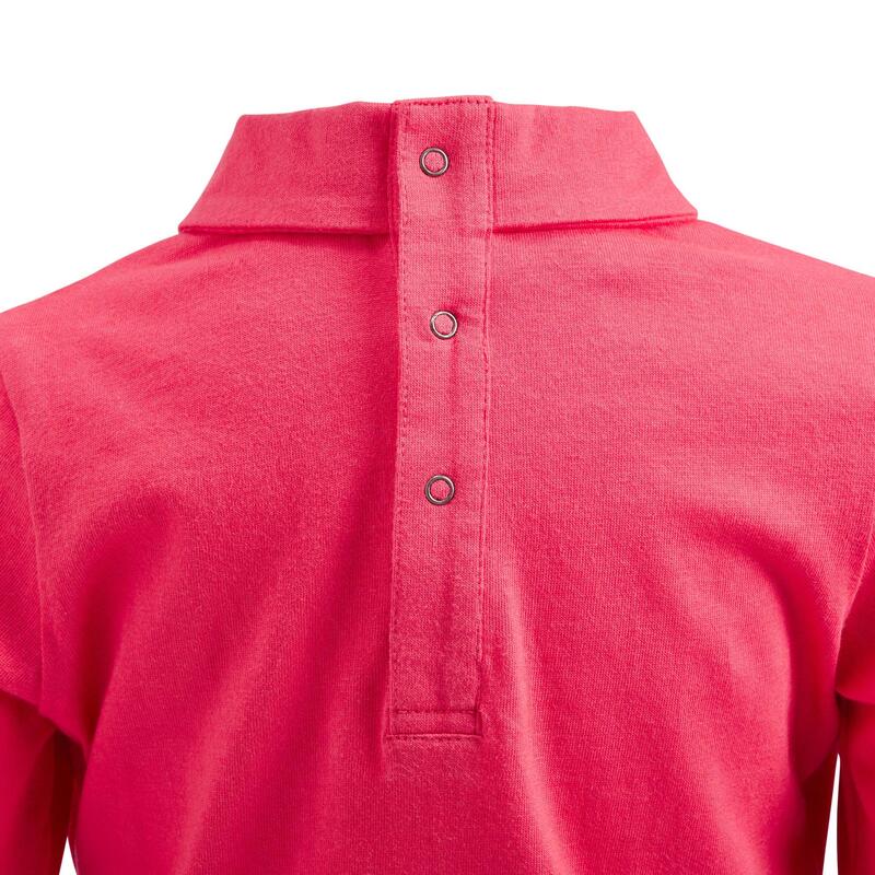 Reit-Poloshirt 140 Langarm Baby rosa