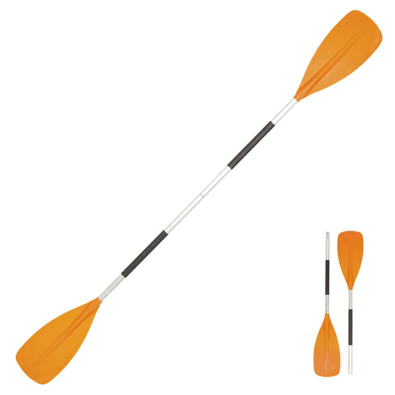 TRIBORD 100 TwoPiece Split Kayak Paddle Orange Decathlon