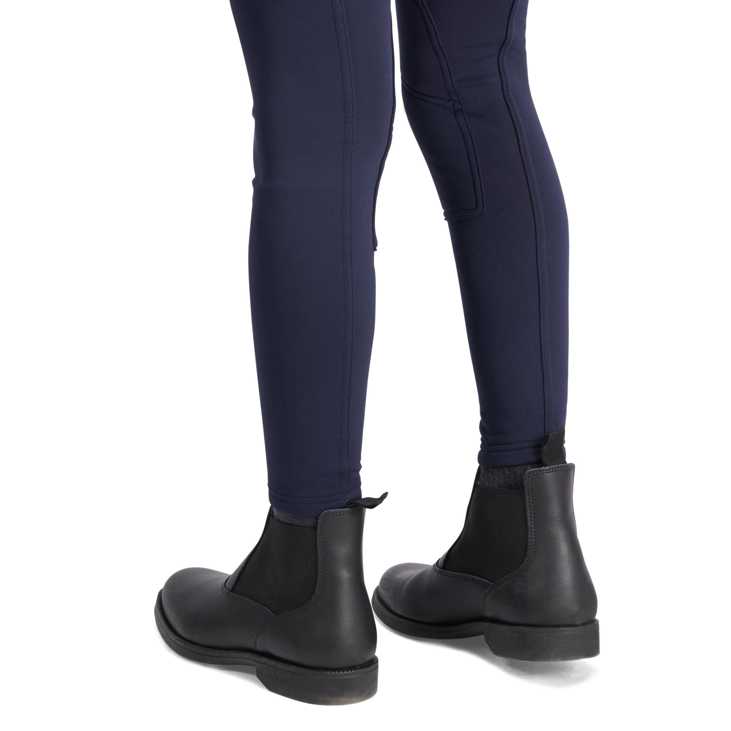 Warme rijbroek voor kinderen 100 marineblauw 12/14