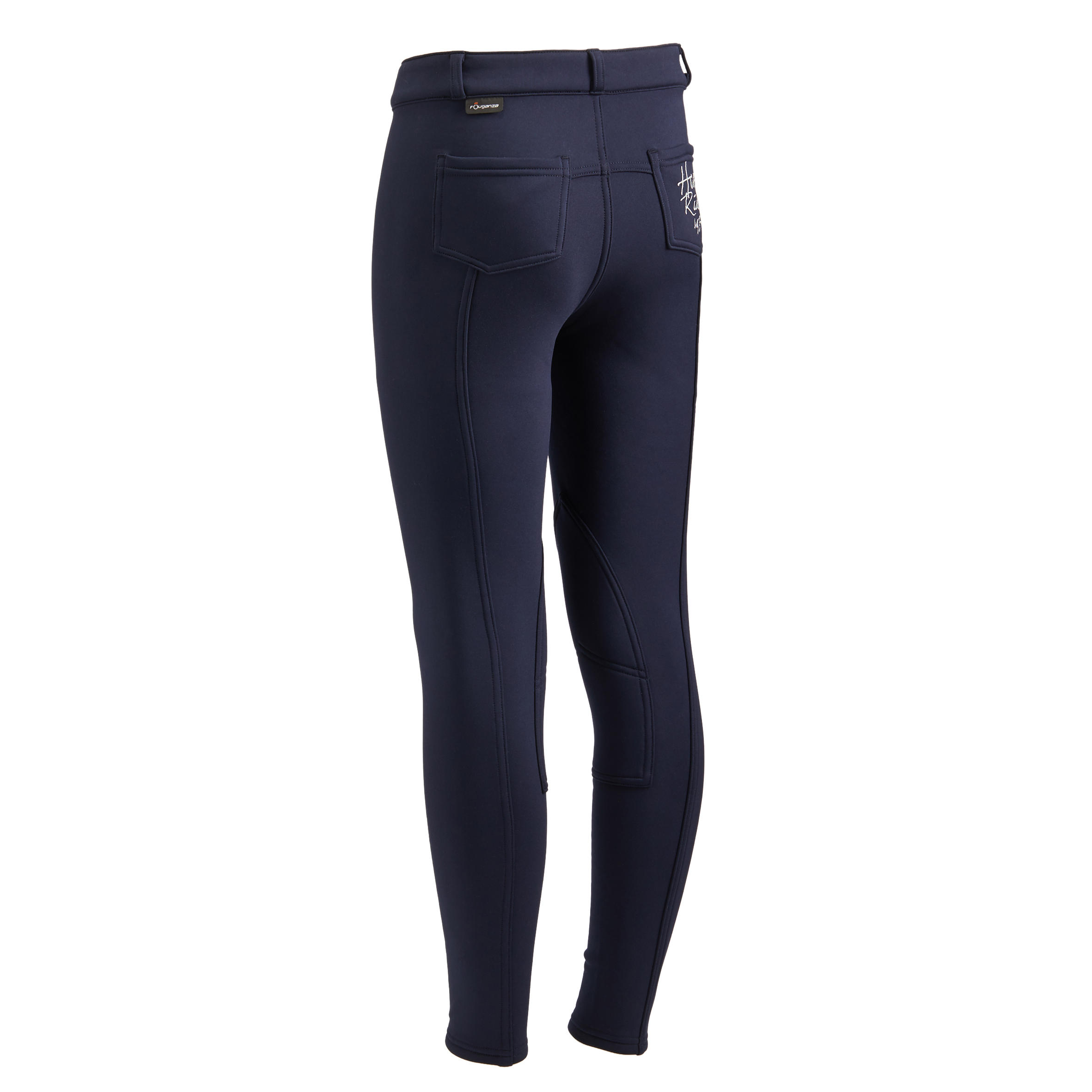Warme rijbroek voor kinderen 100 marineblauw 3/14