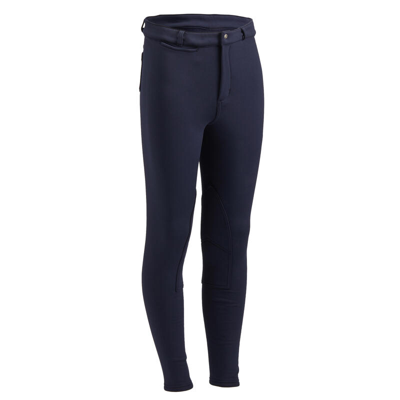 Pantalon chaud équitation enfant 100 WARM marine