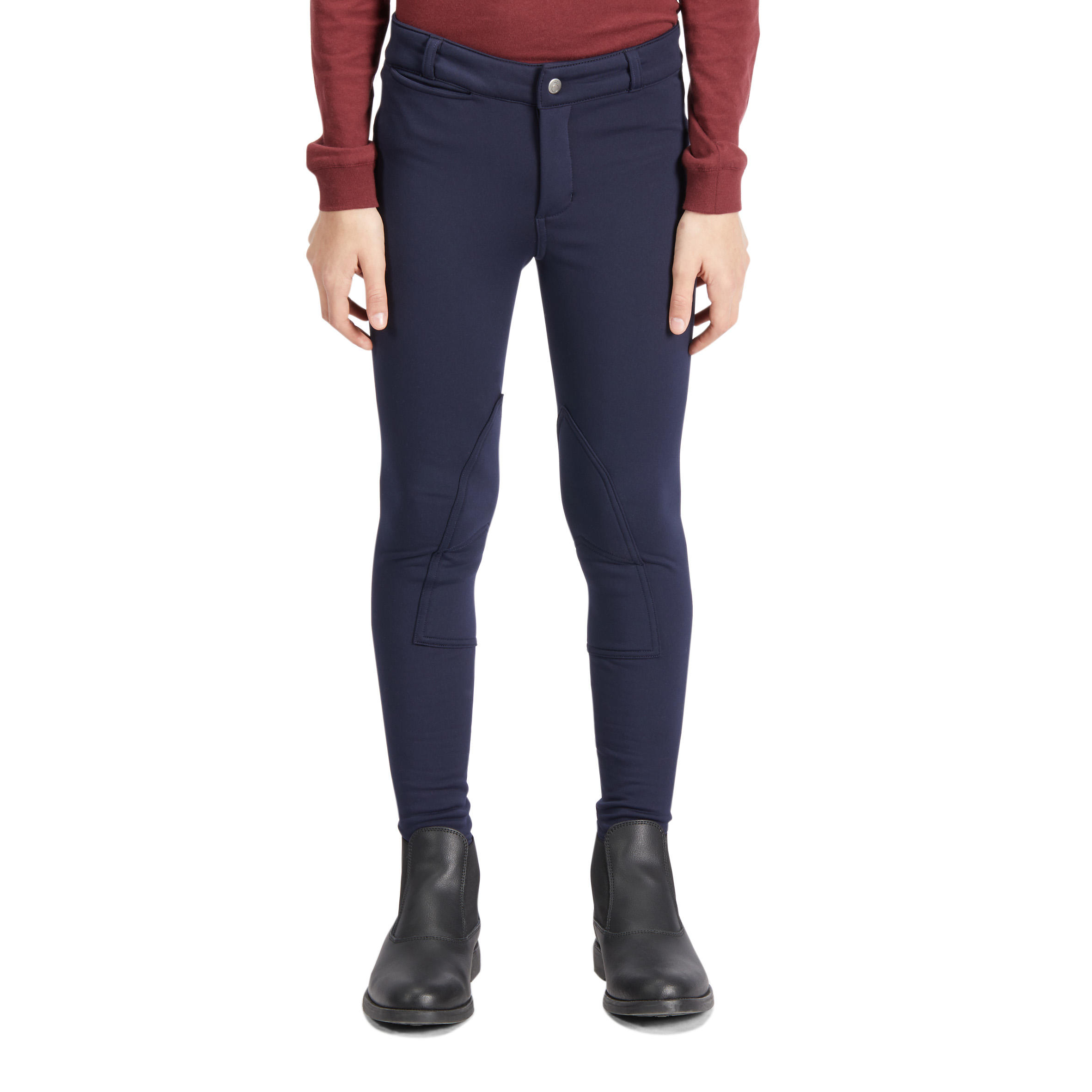 Warme rijbroek voor kinderen 100 marineblauw 1/14