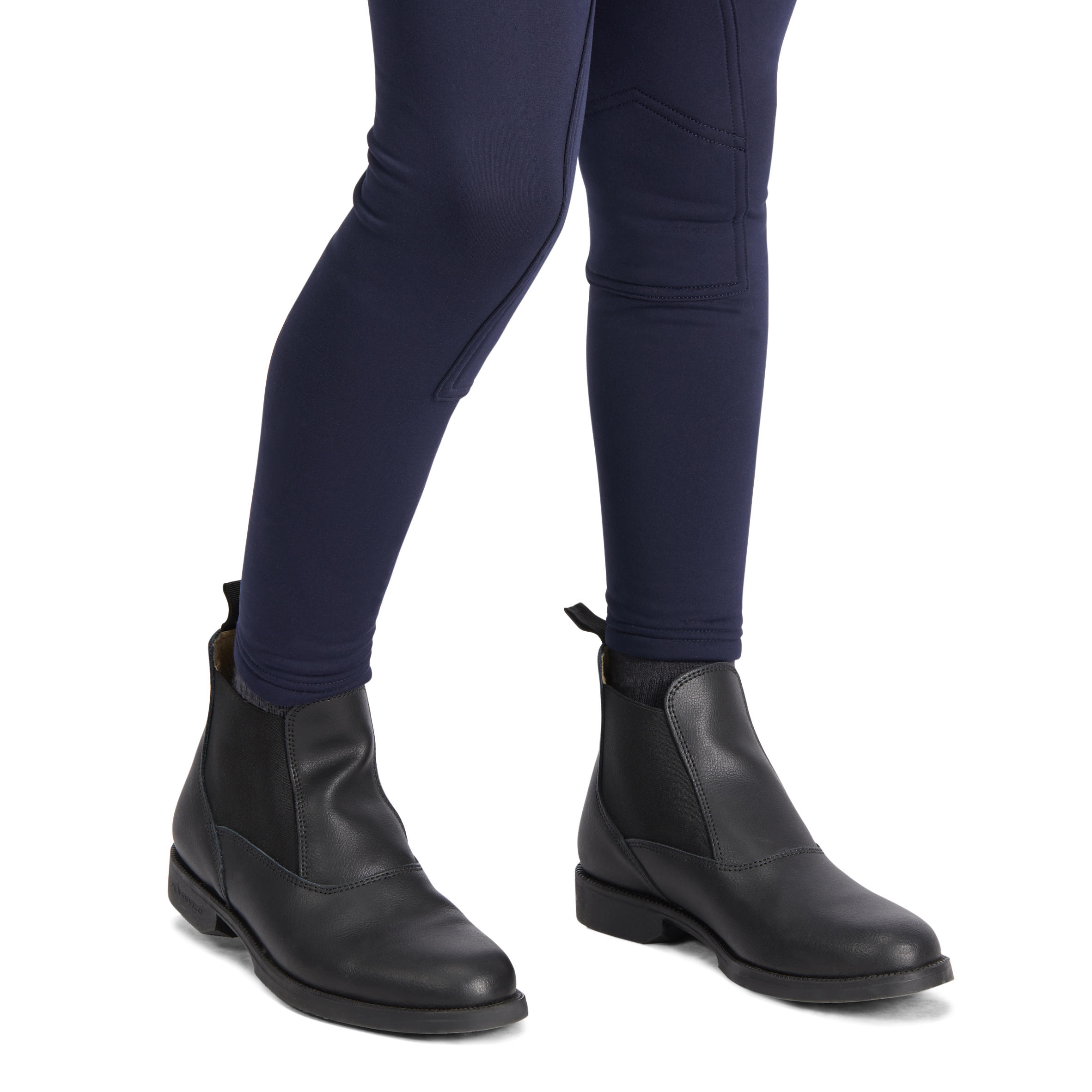 Warme rijbroek voor kinderen 100 marineblauw 11/14
