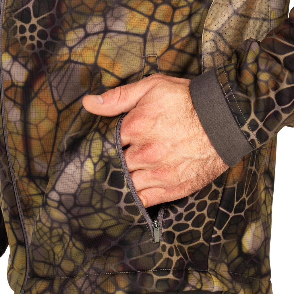 Poľovnícka bunda 900 Furtiv nehlučná, hrejivá a priedušná s maskovaním