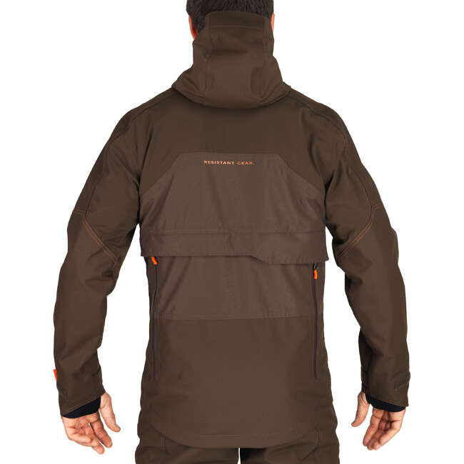 SOLOGNAC R900 Waterproof Hunting Jacket Brown Decathlon