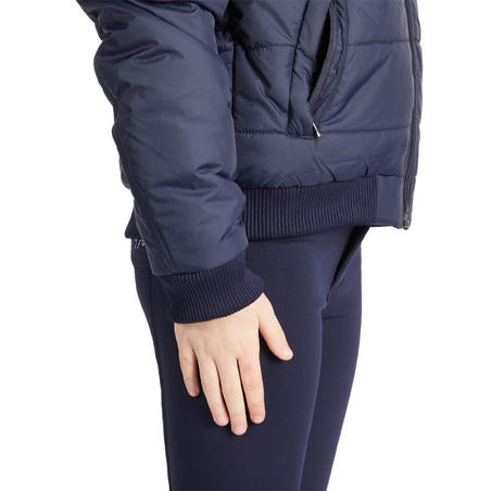 Дитяча куртка 500 для кінного спорту, тепла - Темно-синя/Рожева