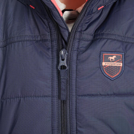 Дитяча куртка 500 для кінного спорту, тепла - Темно-синя/Рожева