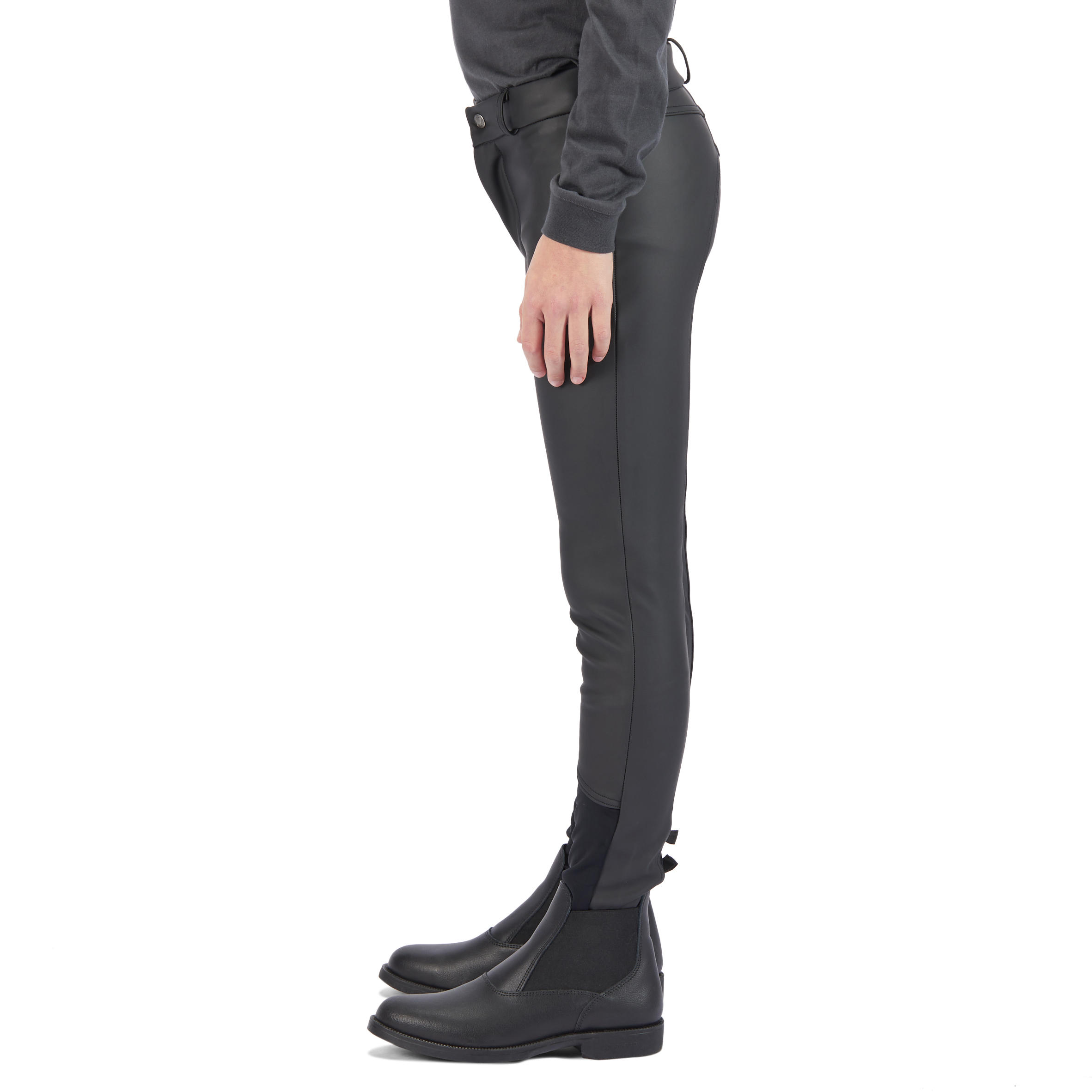 Kids' Horse Riding Warm Waterproof Jodhpurs Kipwarm - Black 7/14