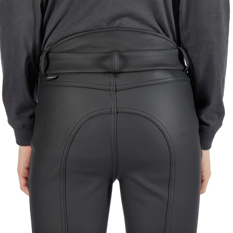 Pantalón Equitación Kipwarm Niños Negro Cálido Impermeable