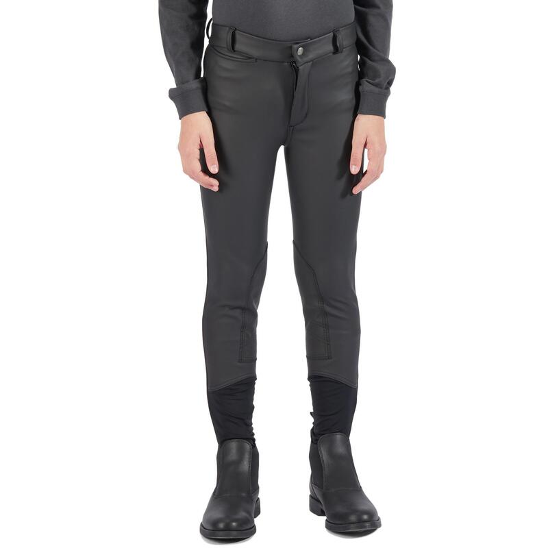 Pantalon chaud et imperméable équitation enfant KIPWARM noir