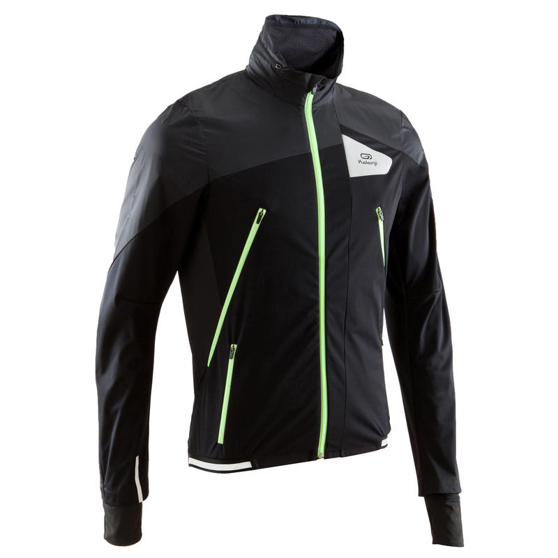 KIPRUN EVOLUTIV MEN'S RUNNING JACKET - BLACK/YELLOW KIPRUN EVOLUTIV MEN'S RUNNING JACKET - BLACK/YELLOW