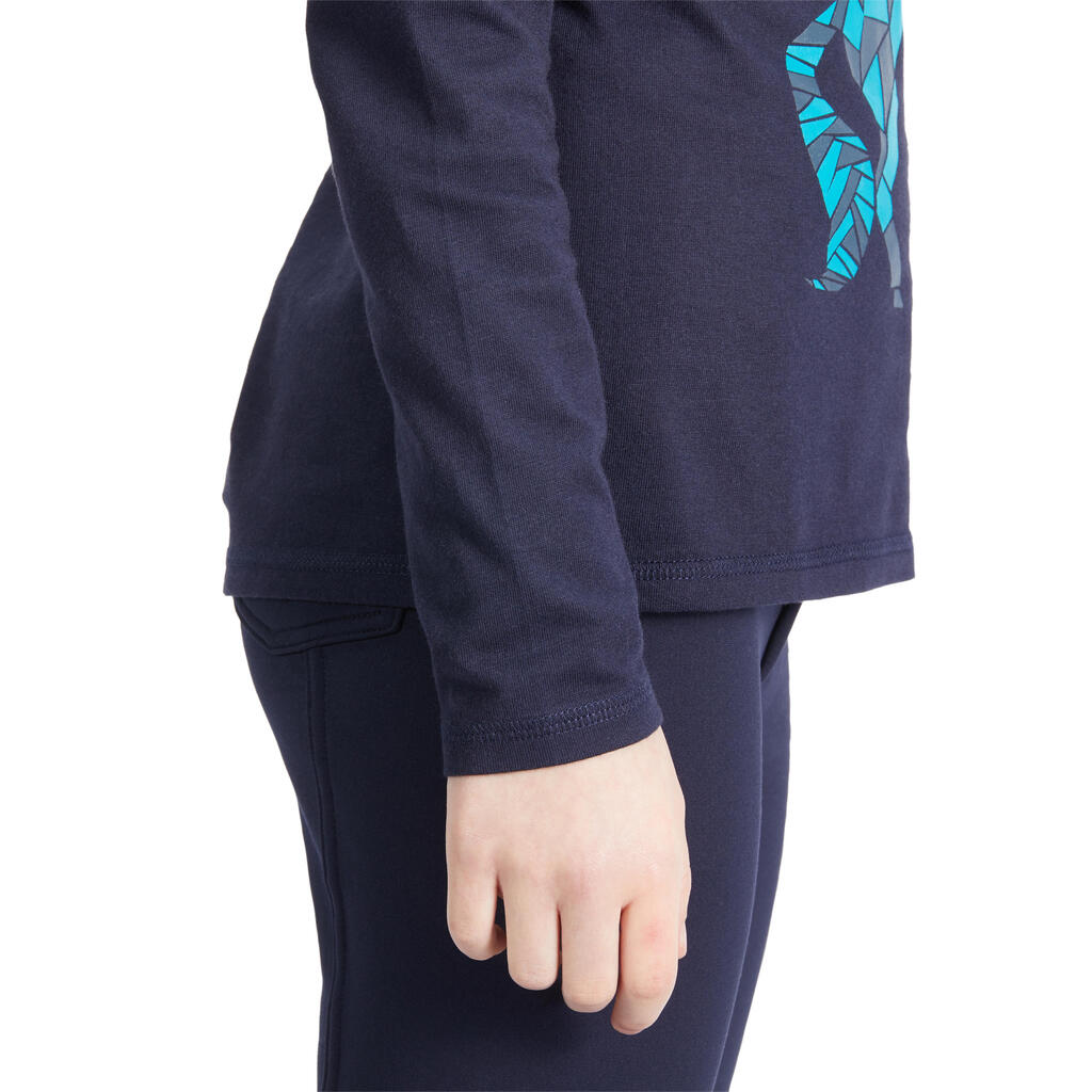 Reit-Poloshirt Kinder Mädchen langarm - 100 grün