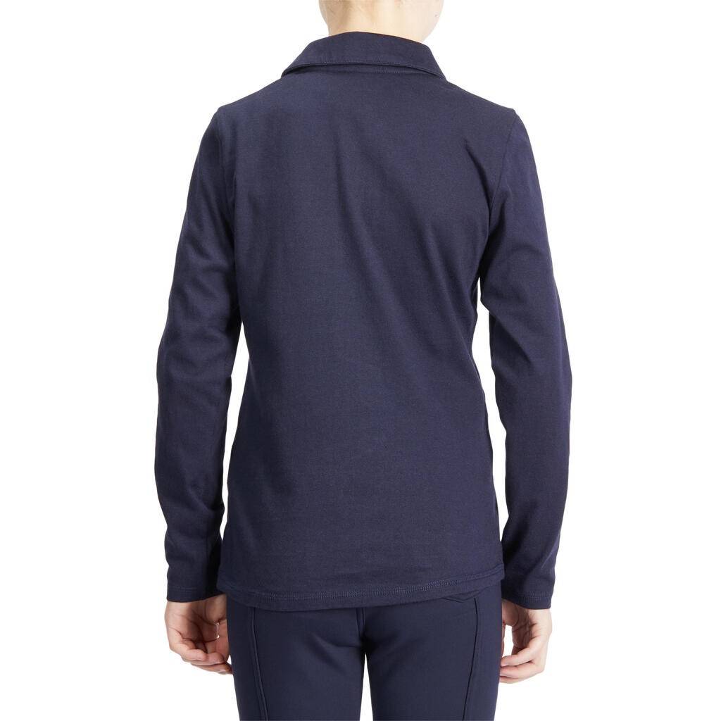 Reit-Poloshirt Kinder Mädchen langarm - 100 grün