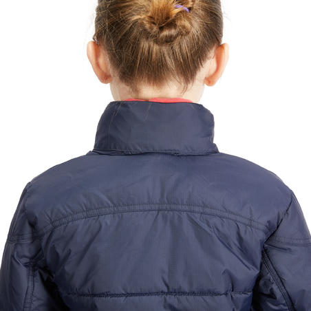 Дитяча куртка 500 для кінного спорту, тепла - Темно-синя/Рожева