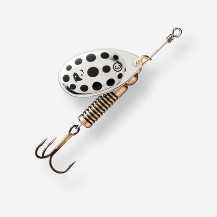 CUILLER TOURNANTE PÊCHE DES CARNASSIERS WETA + #3 NOIR POINTS JAUNES