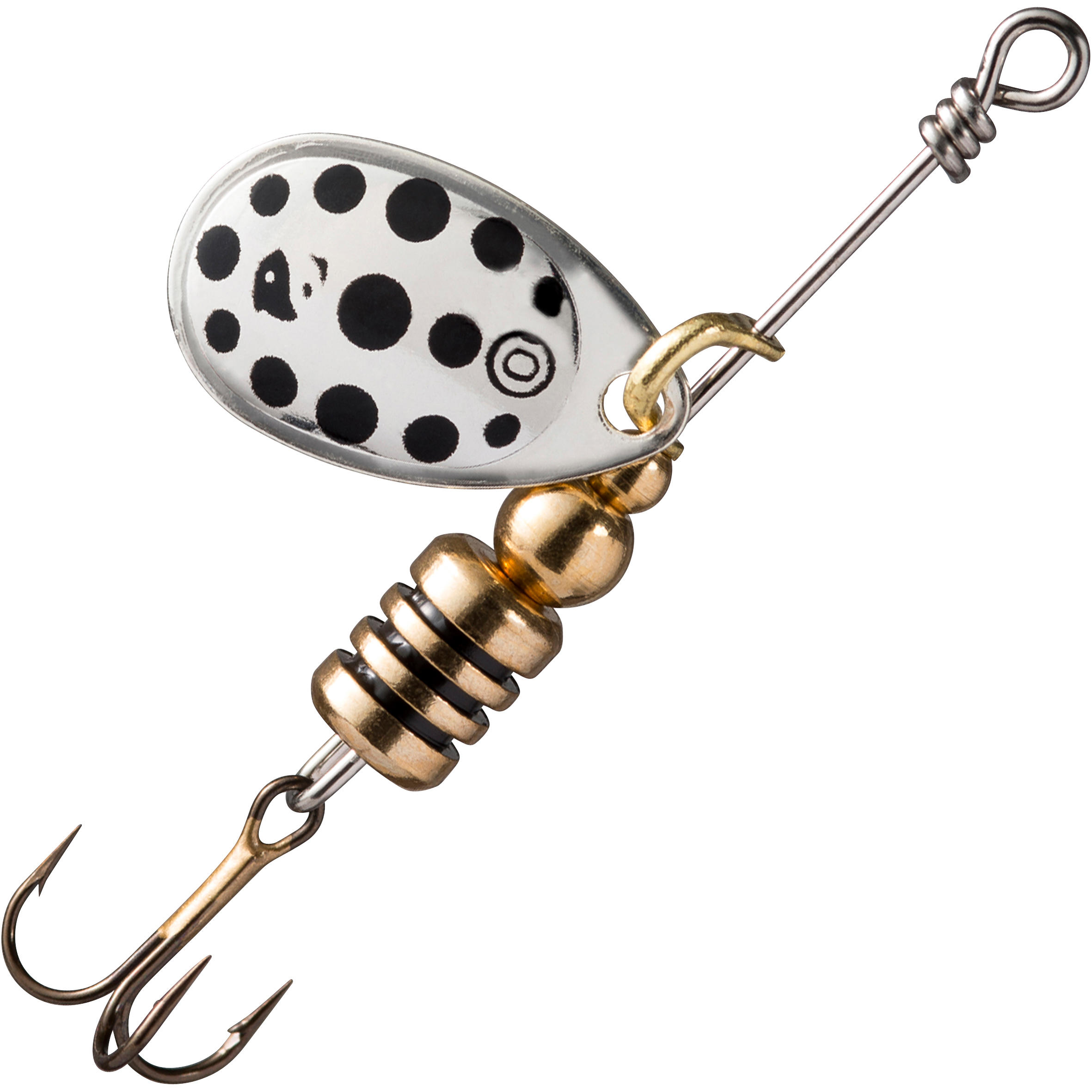 WETA + #0 SILVER BLACK DOTS PREDATOR FISHING SPINNER - CAPERLAN