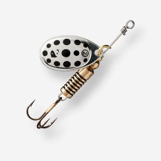 CUILLER TOURNANTE PÊCHE DES CARNASSIERS WETA + #2 ARGENT POINTS NOIRS