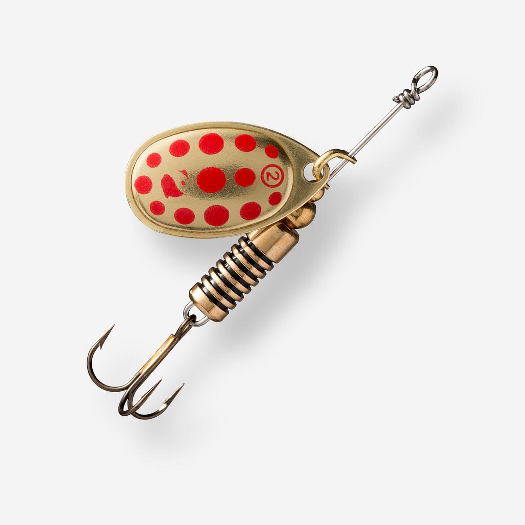 WETA + #2 GOLD RED DOTS PREDATOR FISHING SPINNER