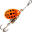 Cucchiaino rotante pesca spinning WETA #0 arancione a pois neri