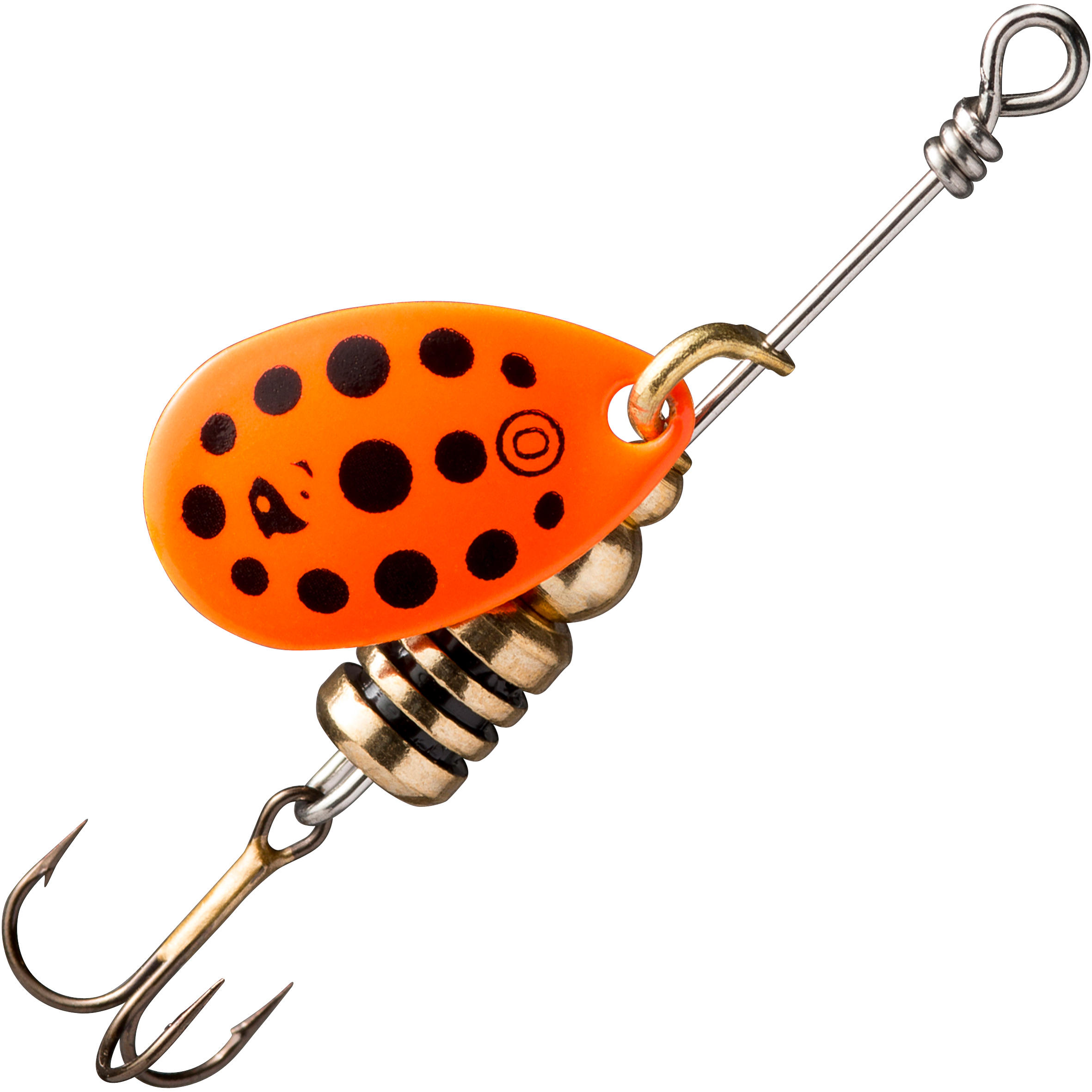 Decathlon | Cucchiaino rotante pesca spinning WETA #0 arancione a pois neri |  Caperlan