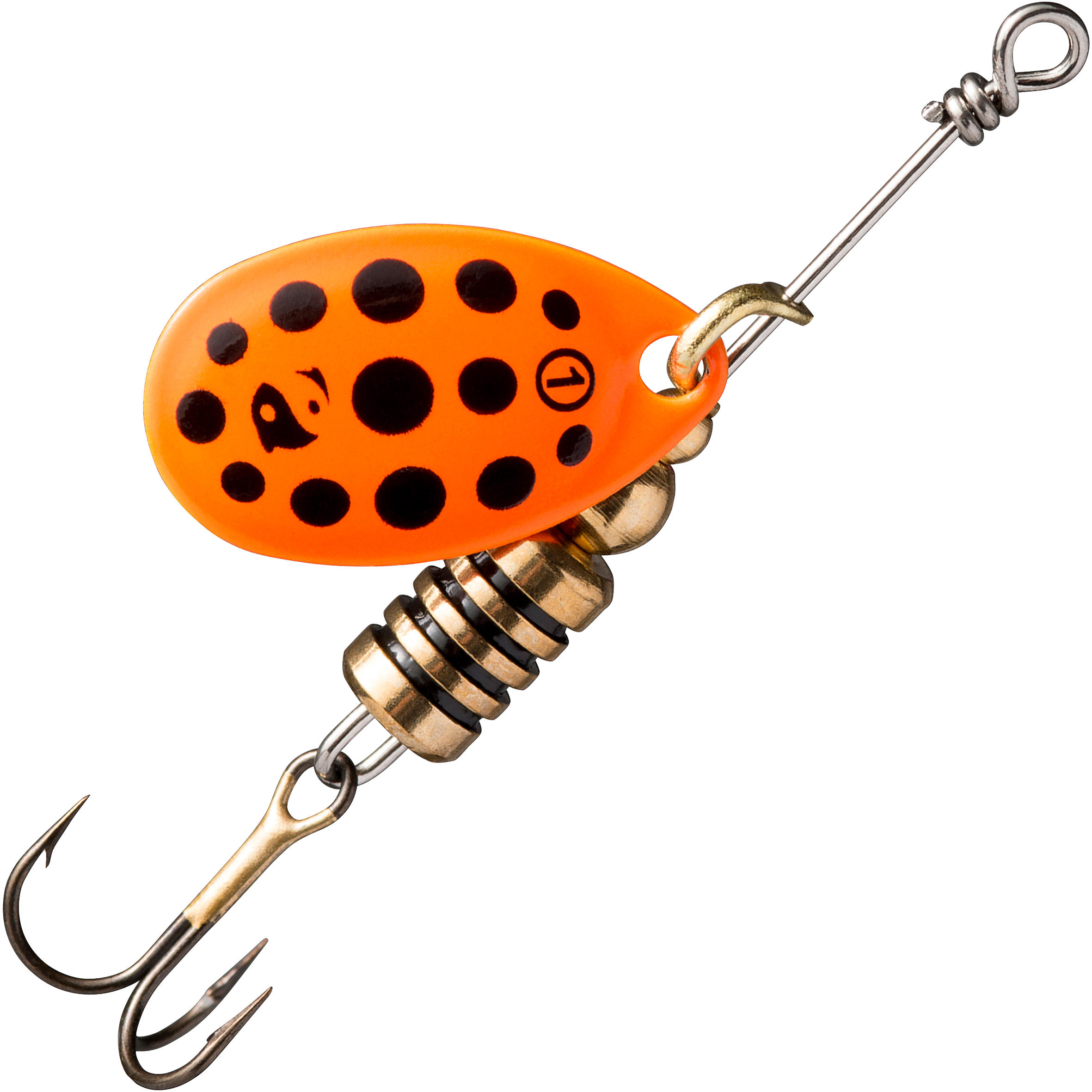 WETA + #1 GOLD BLACK DOTS PREDATOR FISHING SPINNER 1/4