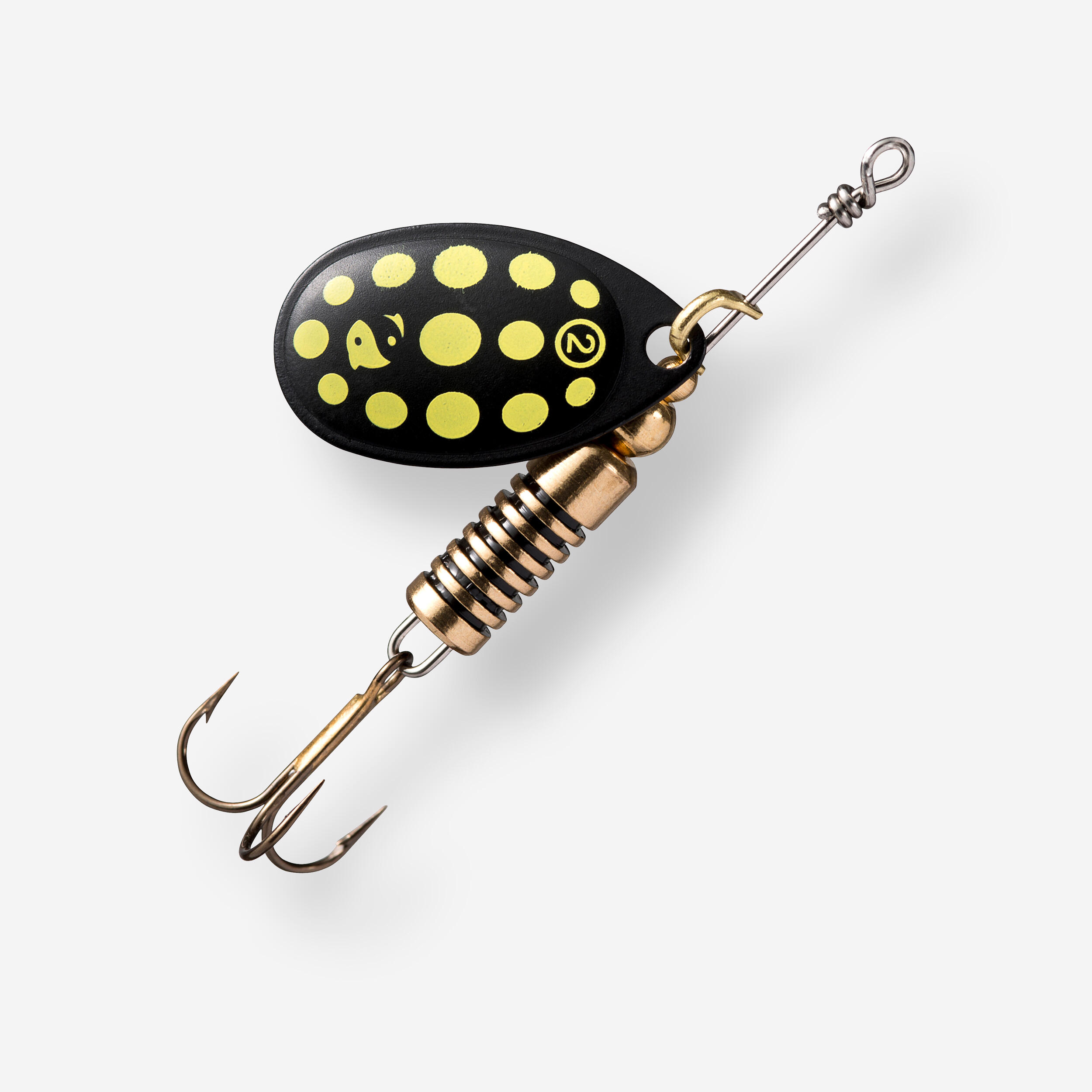 WETA + #2 BLACK YELLOW DOTS PREDATOR FISHING SPINNER - CAPERLAN