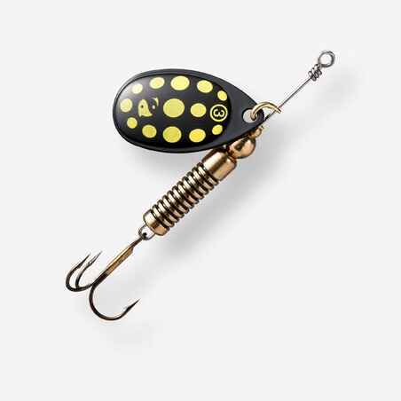 WETA + #3 BLACK YELLOW DOTS PREDATOR FISHING SPINNER