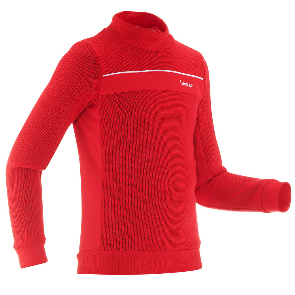 Mid Warm 100 Children's Ski Liner Jacket - Red