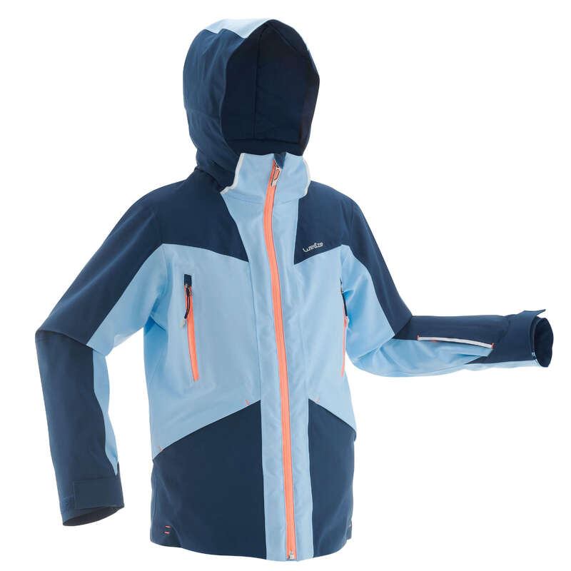 GIRL ADVANCED ON PIST SKIING CLOTHS Clothing - JR D-SKI JACKET 900 - BLUE WEDZE - Coats and Jackets