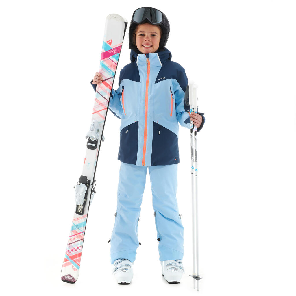Detská lyžiarska bunda 900 modro-koralová