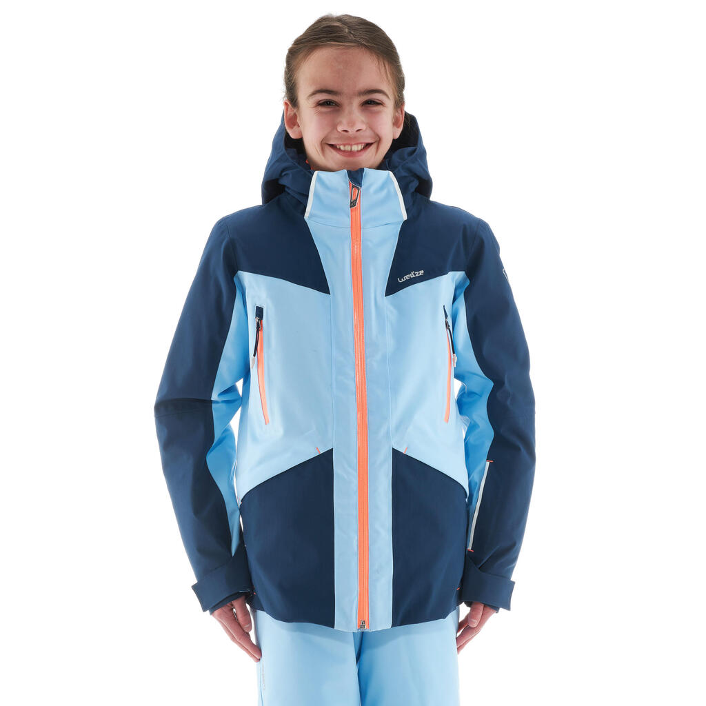 Skijacke warm wasserdicht 900 Kinder blau 