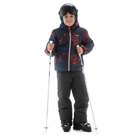 PANTALON DE SKI ENFANT 100 GRIS FONCÉ