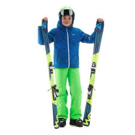 Skijacke Warm Reverse 100 Kinder grün / blau
