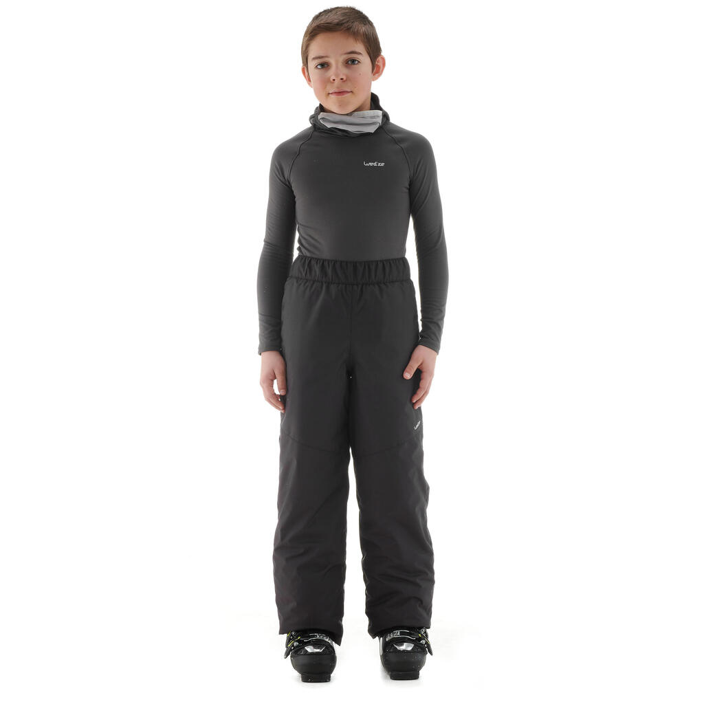 PANTALON DE SKI ENFANT 100 GRIS FONCÉ