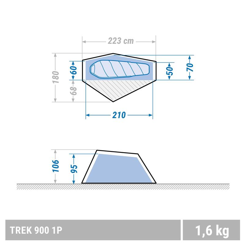 Grondzeil voor tent MT900 ultralight voor 1 persoon