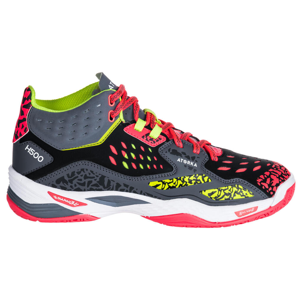 Handballschuhe H500 Mid Herren grau/rot