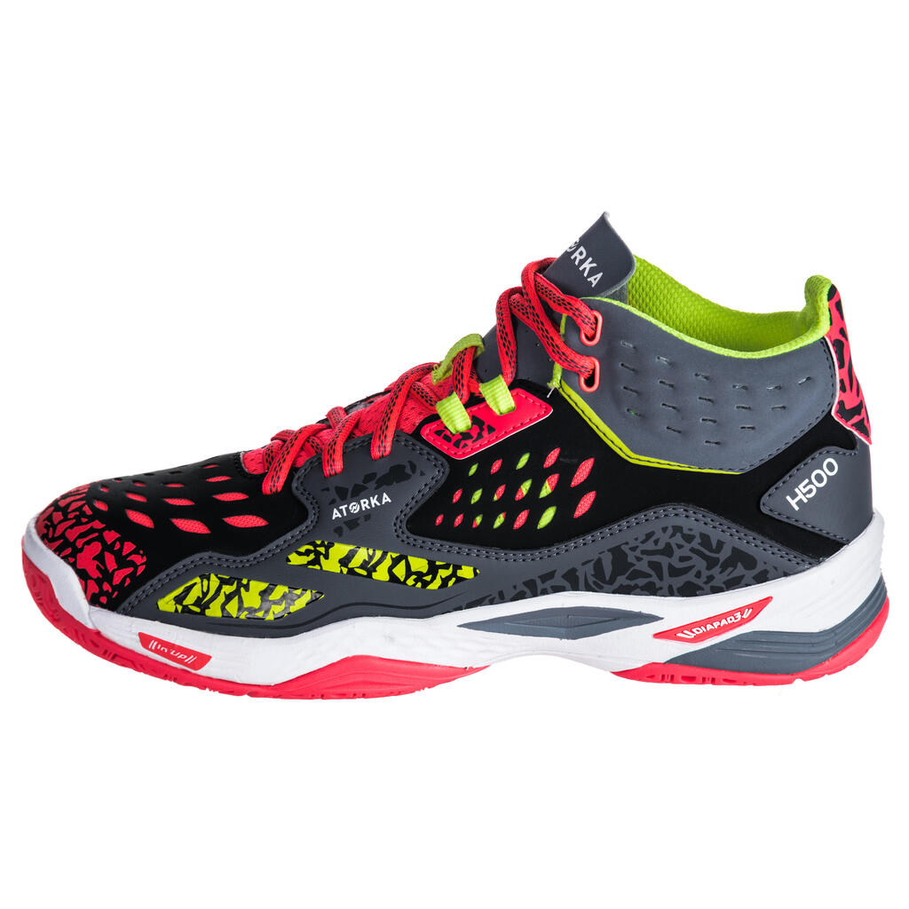 Handballschuhe H500 Mid Herren grau/rot
