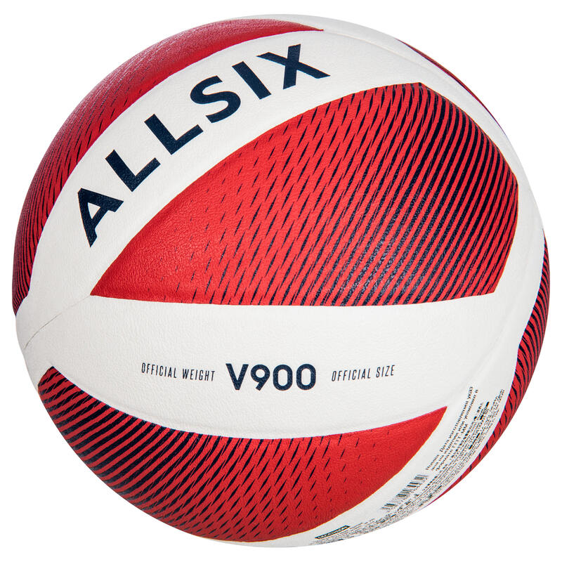 Bola de Voleibol V900 Branco/Vermelho