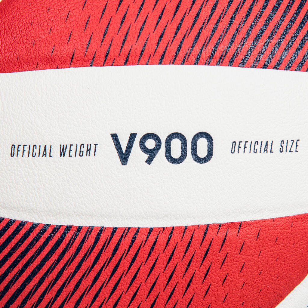 Ballon de volley-ball v900 blanc/rouge