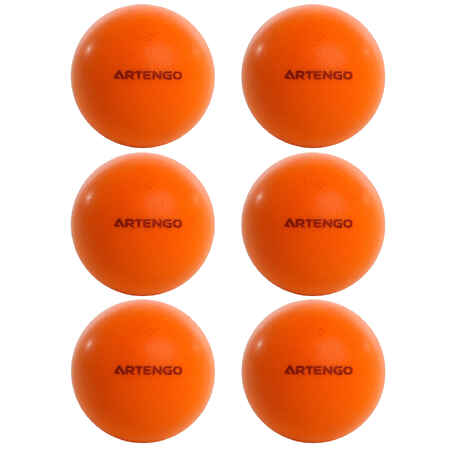 Set of 6 Foam Table Tennis Balls PPB 100 Silent - Orange
