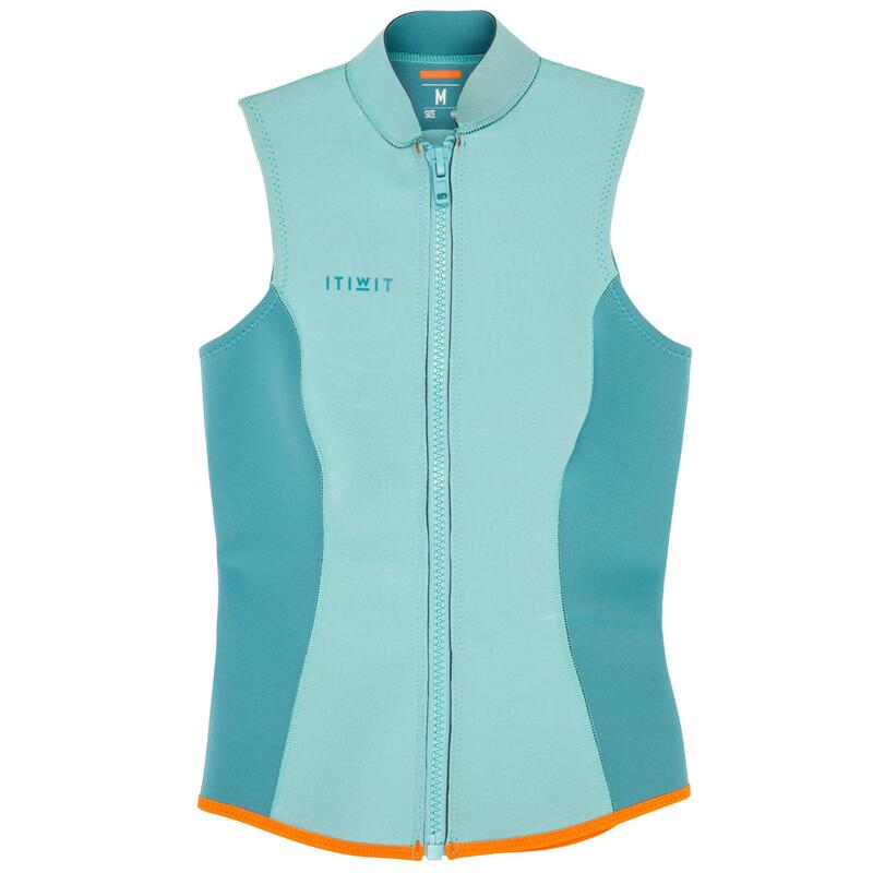 GILET NÉOPRÈNE KAYAK ET STAND UP PADDLE 500 FEMME 2 MM VERT