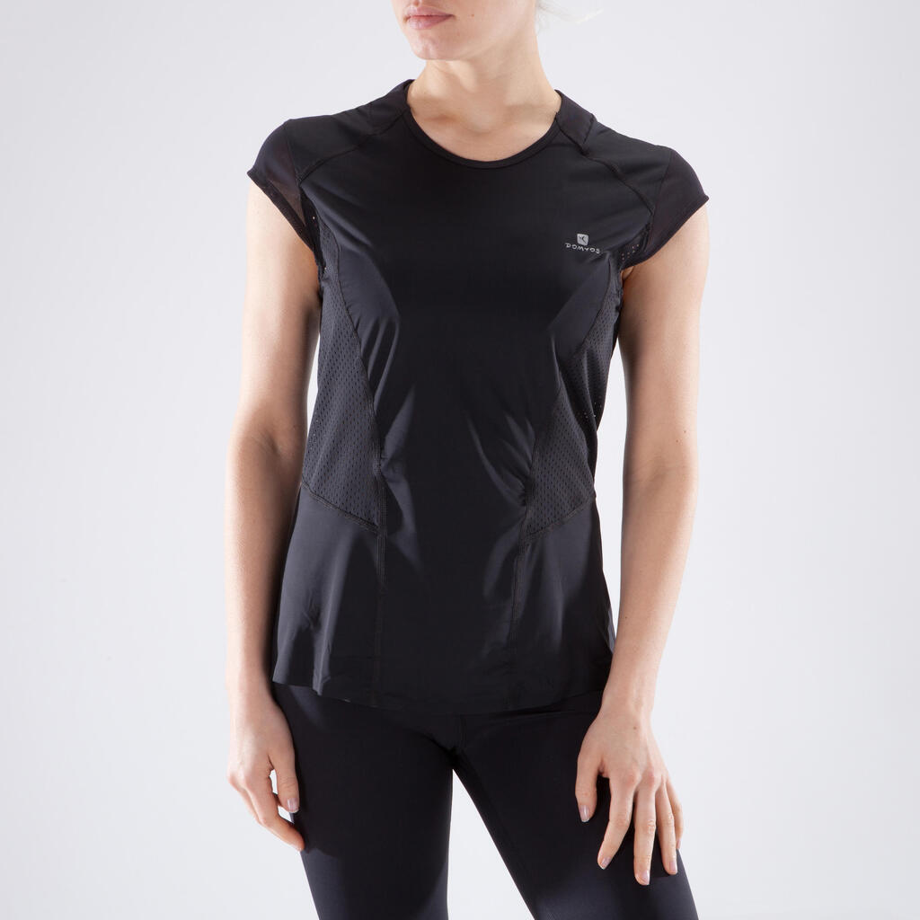 T-shirt cardio fitness femme noir 900