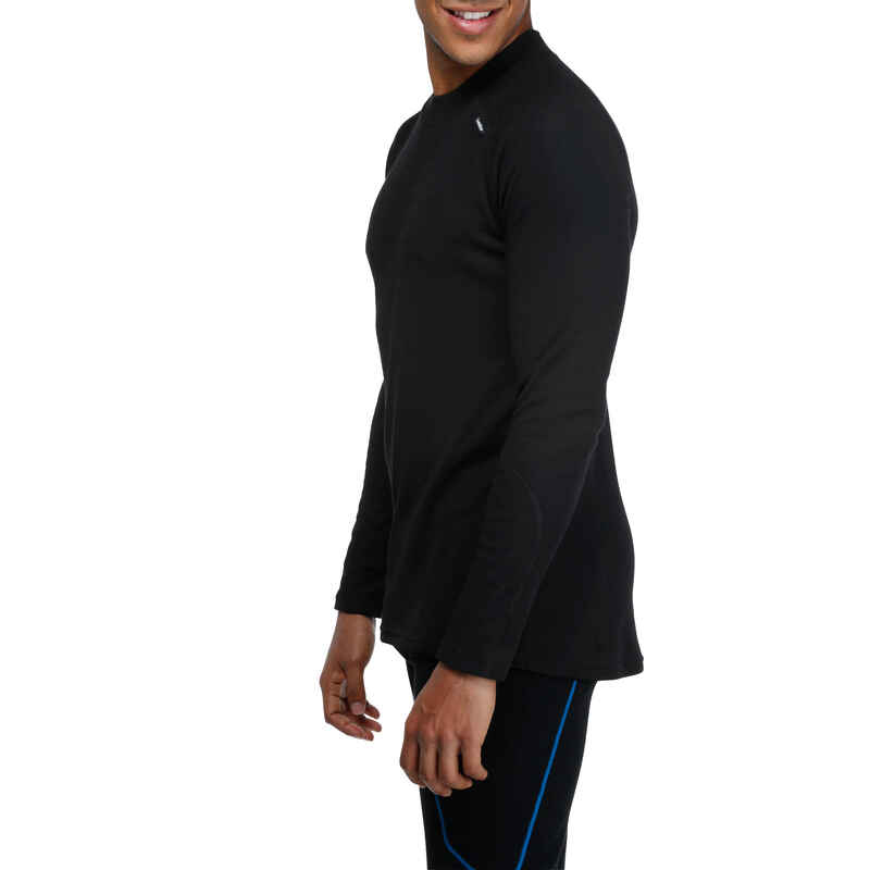 Men's Ski Base Layer Top Black Decathlon