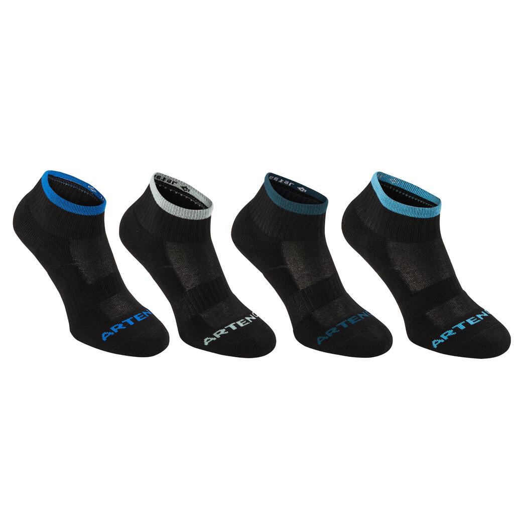 Tennissocken RS 500 Mid 4er Pack schwarz/blau