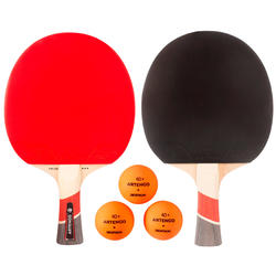 Set of 2 FR 530 Table Tennis Paddles and 3 FB 830+ Balls