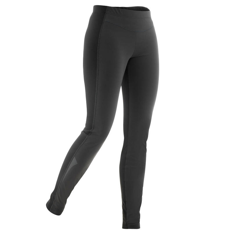 Women's CrossCountry Skiing Windproof black Tights XC S TIGHT 500
