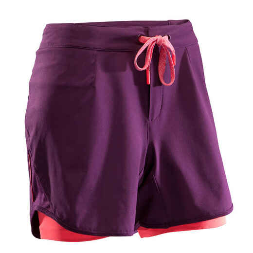 
      Kurze Radhose MTB-Shorts ST 500 Damen Pflaume/rosa
  