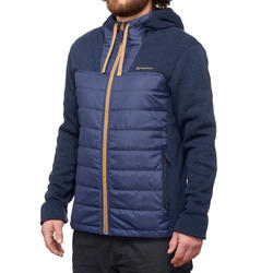 Chaqueta polar de montaña y trekking con capucha Hombre Quechua NH100 Hybride