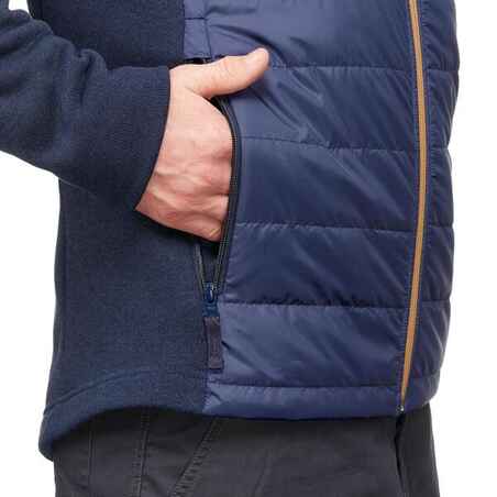 Chaqueta  polar de montaña y trekking con capucha Hombre Quechua NH100 Hybride