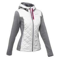 Jersey Montaña y Senderismo Quechua NH500 Hybrid Mujer Gris Claro